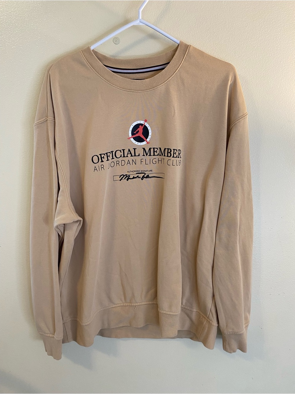 Jordan Crewneck Sweatshirt with Flight Club Logo - Tan